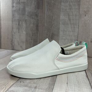 Vionic Beach Marshall Womens 7.5 Canvas Slip On Sneaker Flats Casual Shoes White